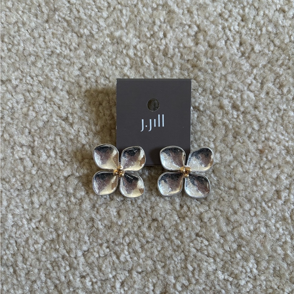 J.Jill sculptural petals stud earring new with tags and box